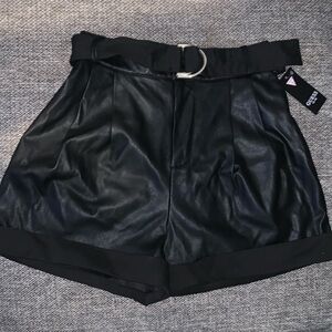 Guess Faux Leather Belted Shorts